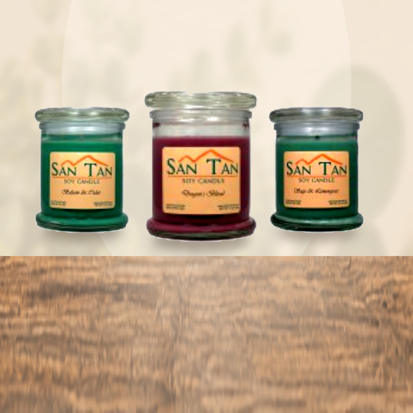 Glass jar soy candles
